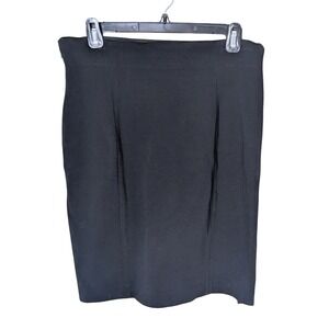 Ann Taylor Black Ponte Knit Pencil Skirt Size 6 Office Stretchy‎ Work Basics
